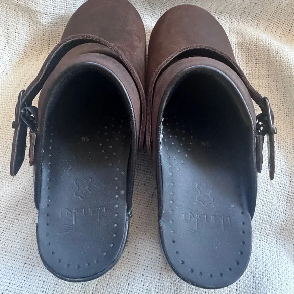 Dansko brown leather clogs sling back 39 - Picture 2 of 5
